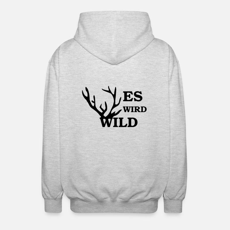 es wird wild - Veste à capuche unisexe - gris clair chiné