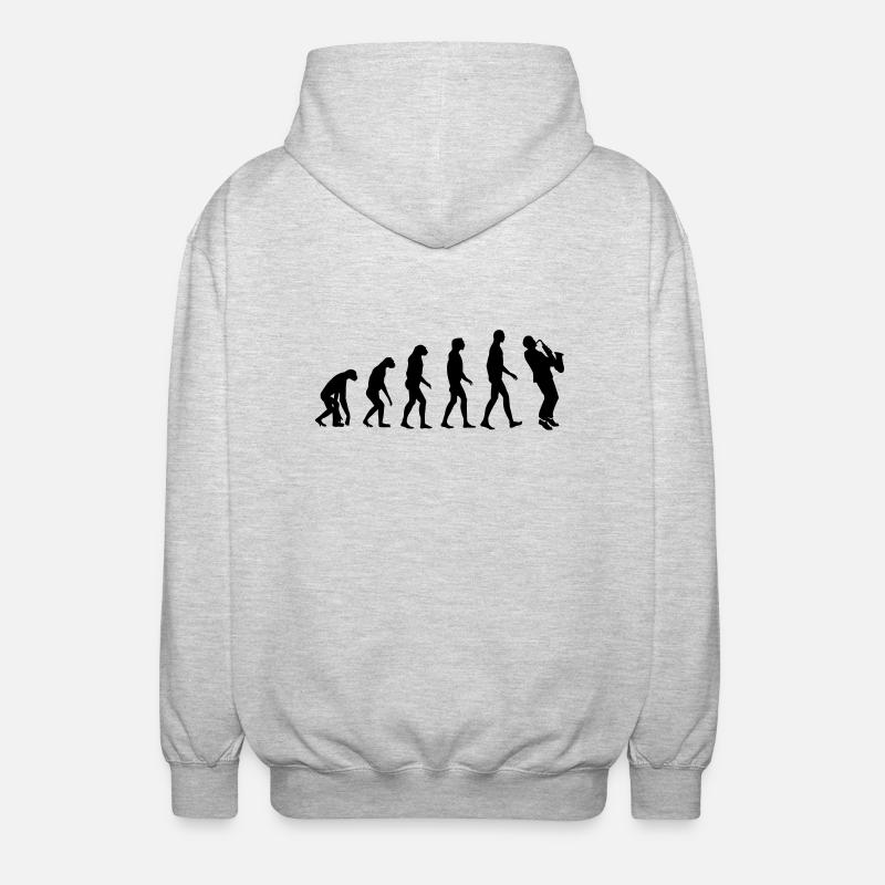 saxophone evolution - Unisex Kapuzenjacke - Hellgrau meliert