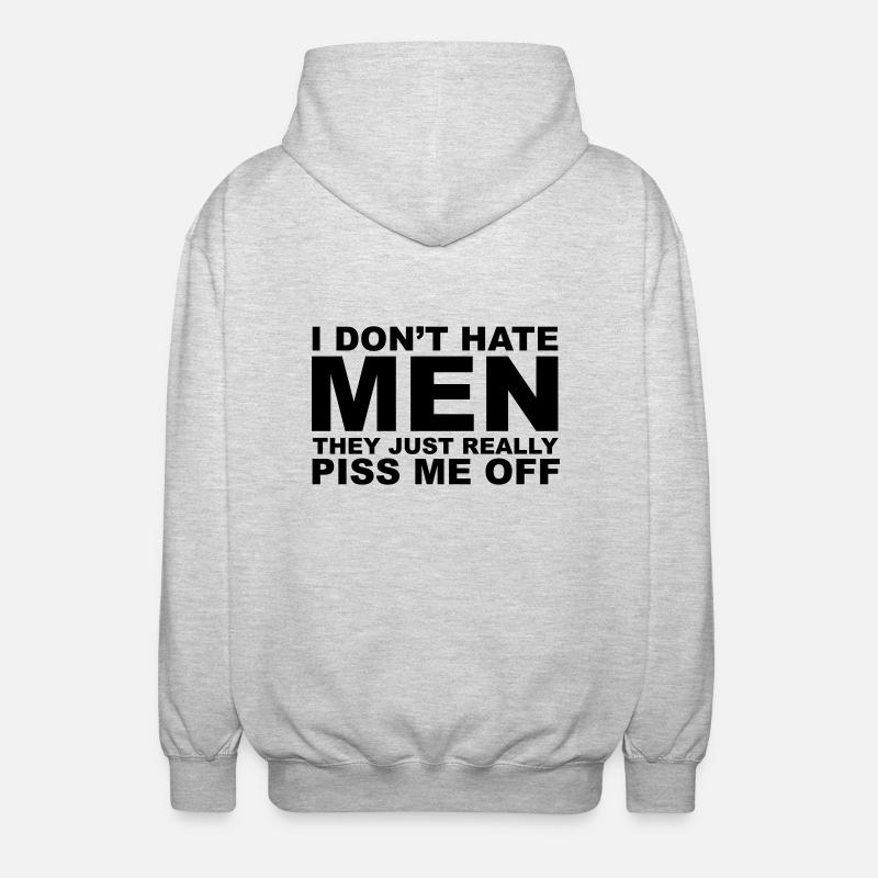 Hate Men - Veste à capuche unisexe - gris clair chiné