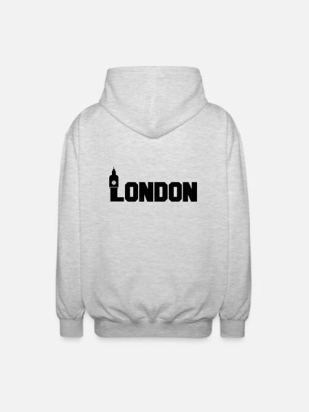 london - Unisex Kapuzenjacke - Hellgrau meliert