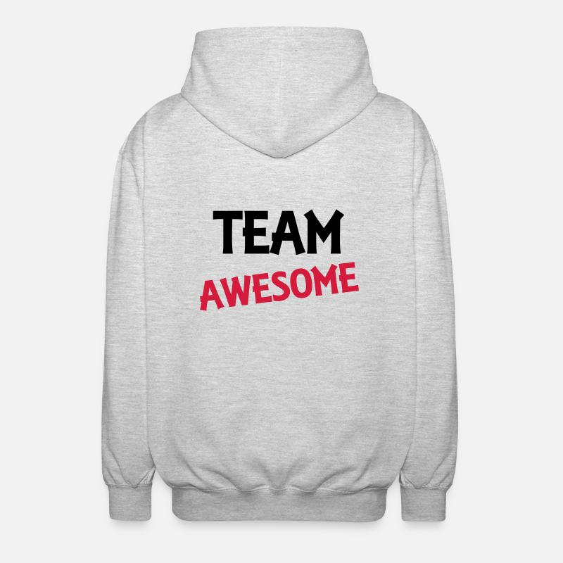 Team Awesome - Unisex Kapuzenjacke - Hellgrau meliert