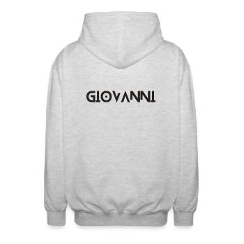 Giovanni - Unisex Kapuzenjacke - Hellgrau meliert - Hinten - AI Model Male 185 light (185cm)