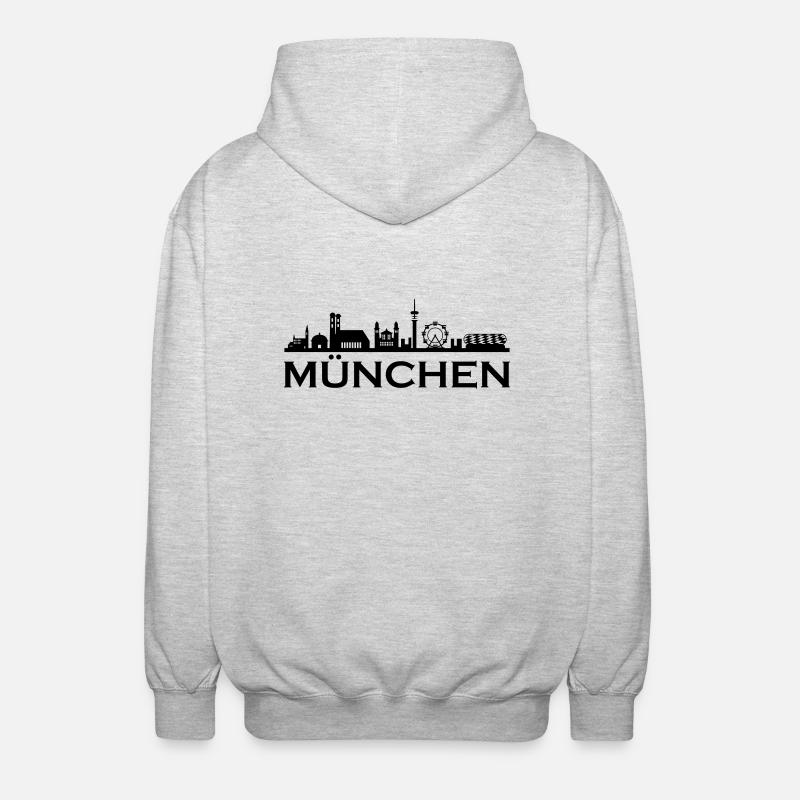 Horizon de Munich - Veste à capuche unisexe - gris clair chiné