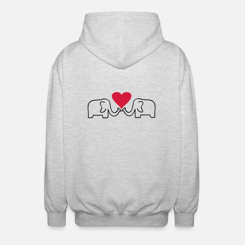 éléphant - Veste à capuche unisexe - gris clair chiné