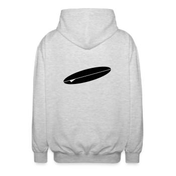 surfbrett - Unisex Kapuzenjacke - Hellgrau meliert - Hinten - AI Model Male 185 light (185cm)