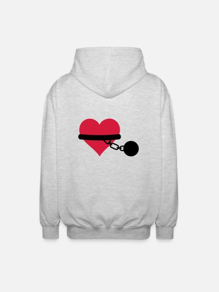 chained heart - Unisex Hooded Jacket - light heather grey