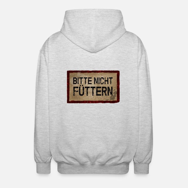 Bittte nicht füttern - Unisex Kapuzenjacke - Hellgrau meliert