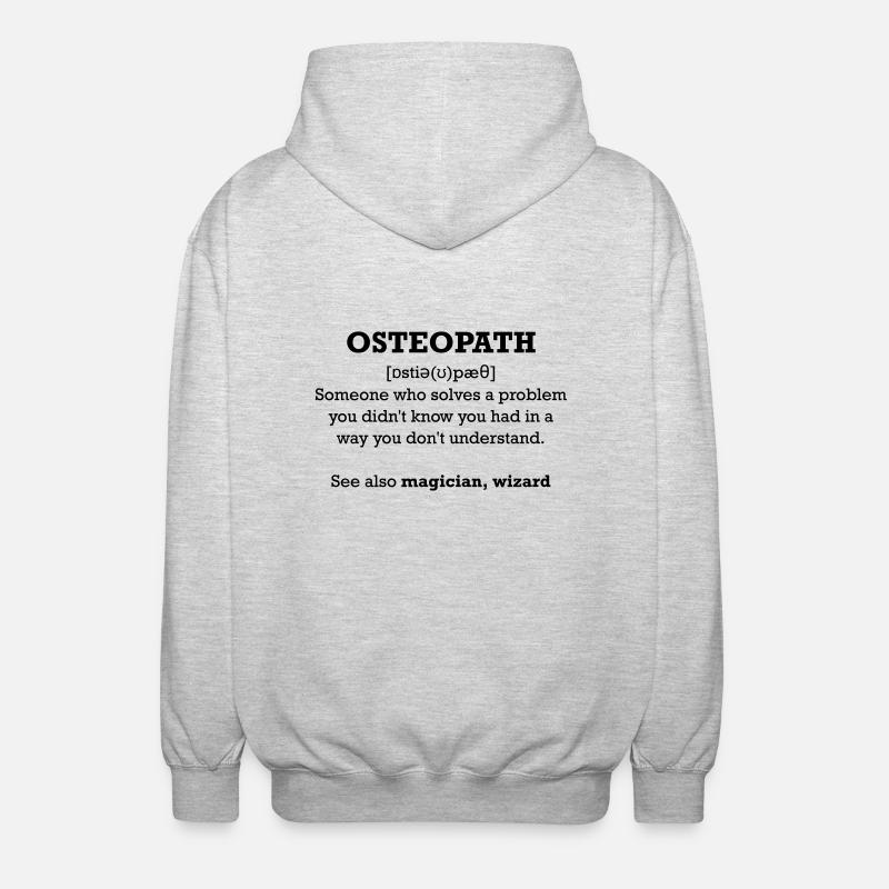 Osteopath - wizard - Unisex Hooded Jacket - light heather grey