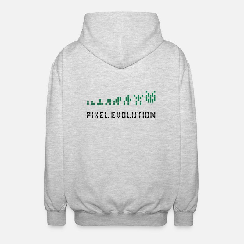 Pixel Evolution - Unisex Hooded Jacket - light heather grey