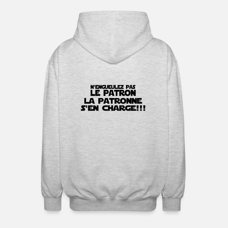 n'engueulez pas le patron - Veste à capuche unisexe - gris clair chiné