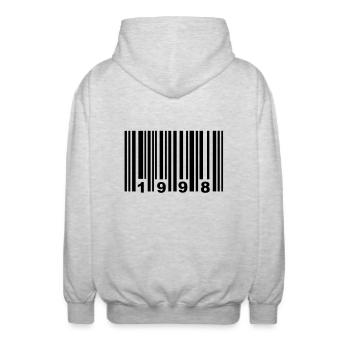 1998 - Unisex Kapuzenjacke - Hellgrau meliert - Hinten - AI Model Male 185 light (185cm)