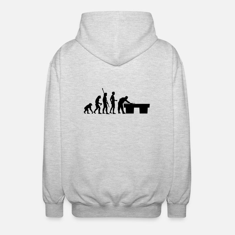 evolution_billard - Unisex Kapuzenjacke - Hellgrau meliert