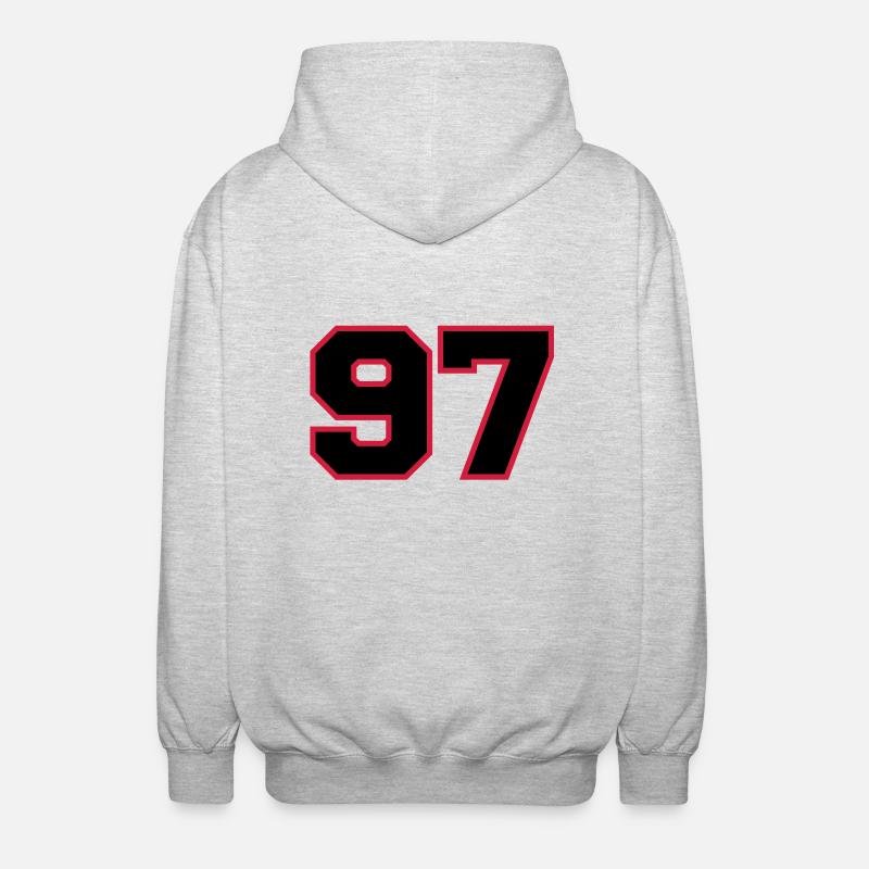 Number97 - Veste à capuche unisexe - gris clair chiné