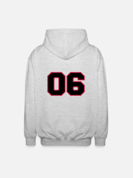 number06 - Veste à capuche unisexe - gris clair chiné
