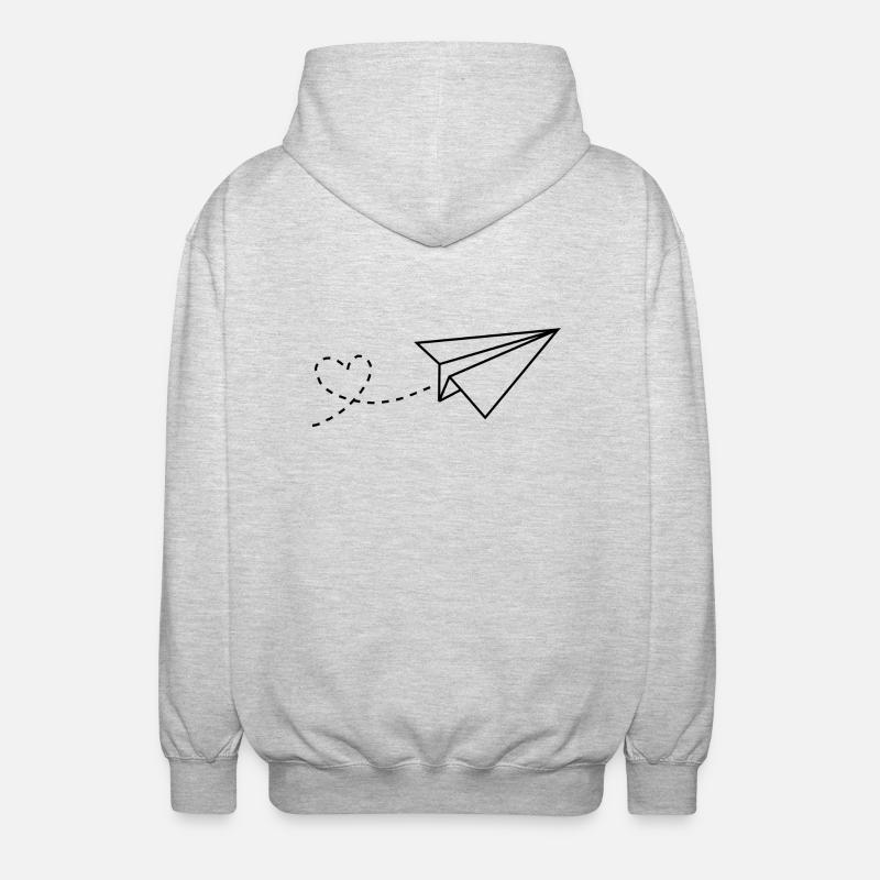 Plan de papier de coeur - Veste à capuche unisexe - gris clair chiné