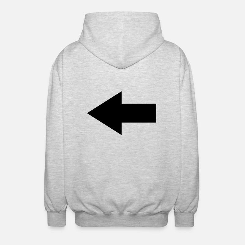 Pfeil links - Unisex Kapuzenjacke - Hellgrau meliert