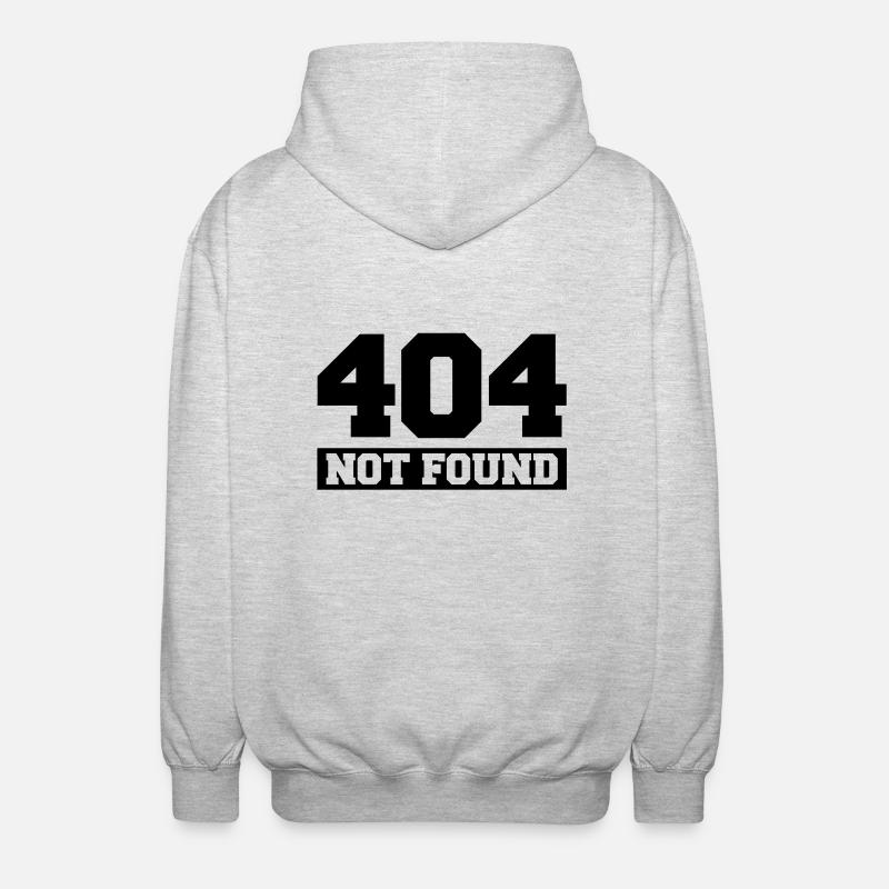 404_not_found_t1 - Unisex Kapuzenjacke - Hellgrau meliert