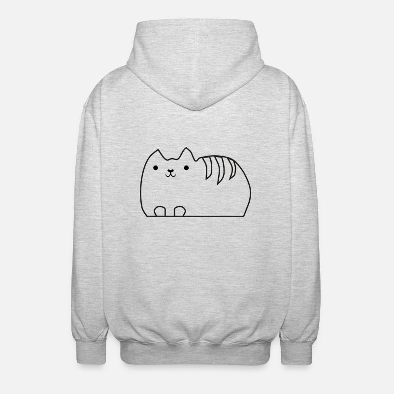 chat - Veste à capuche unisexe - gris clair chiné