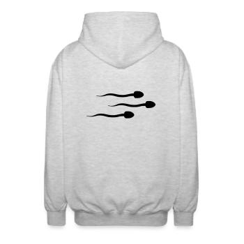 sperm__f1 - Veste à capuche unisexe - gris clair chiné - Dos - AI Model Male 185 light (185cm)