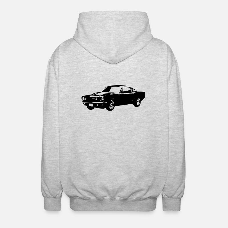 Mustang1965 Fastback - Unisex Kapuzenjacke - Hellgrau meliert