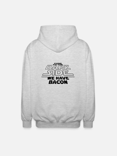 Dark Side Bacon - Unisex Kapuzenjacke - Hellgrau meliert