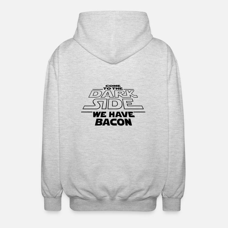 Dark Side Bacon - Unisex Kapuzenjacke - Hellgrau meliert