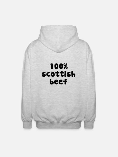 purepish 100 percent scottish beef - Unisex Hooded Jacket - light heather grey