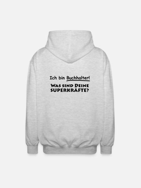 ich bin buchhalter - Unisex Kapuzenjacke - Hellgrau meliert