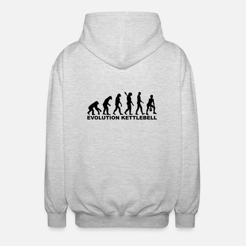 Kettlebell - Unisex Kapuzenjacke - Hellgrau meliert