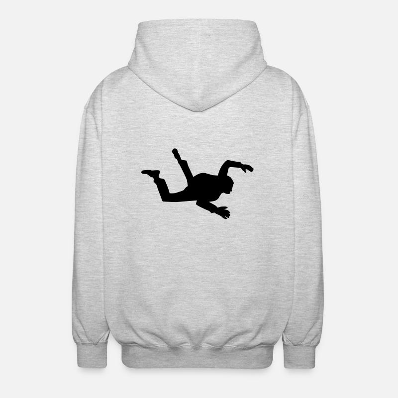 Skydiving - Unisex Kapuzenjacke - Hellgrau meliert