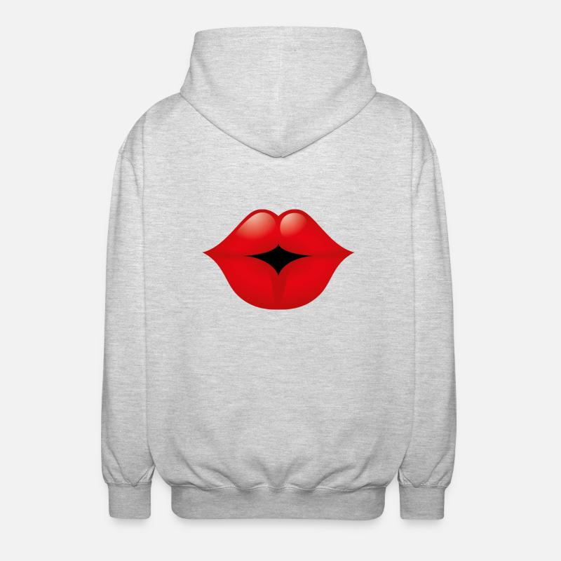 Smiley Lips - Veste à capuche unisexe - gris clair chiné