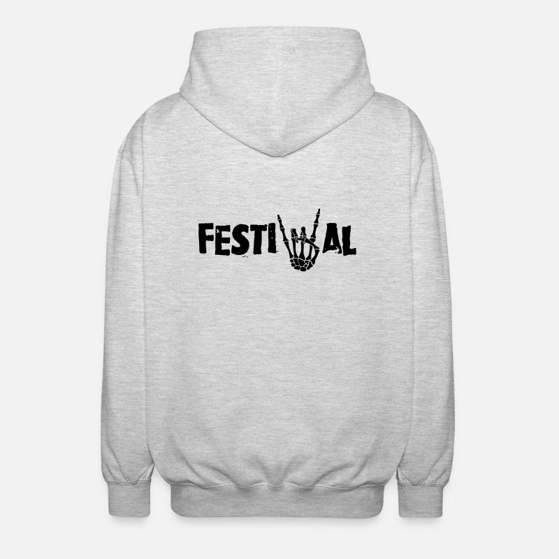 festival - Unisex Kapuzenjacke - Hellgrau meliert