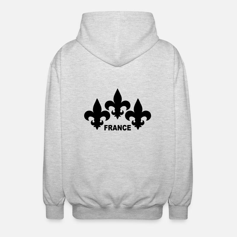 Fleurs de Lys - Veste à capuche unisexe - gris clair chiné