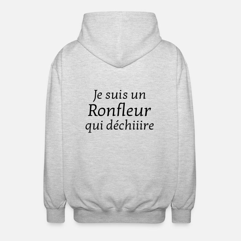 Ronfler / Ronfleur / Ronfleuse / Ronflement - Veste à capuche unisexe - gris clair chiné
