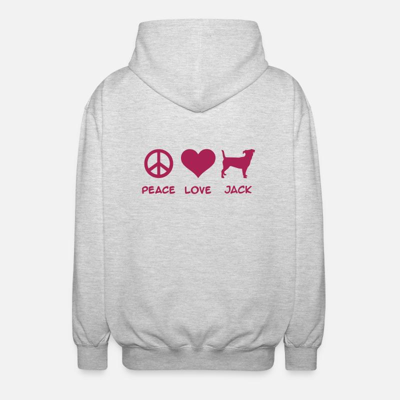 Jack Russell Terrier - Unisex Hooded Jacket - light heather grey