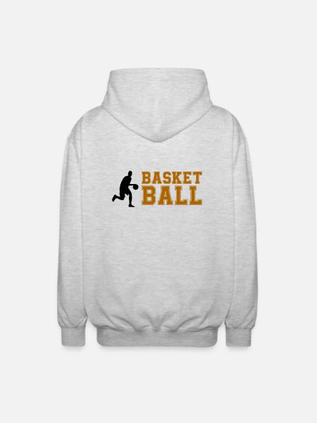 basketball - Unisex Kapuzenjacke - Hellgrau meliert