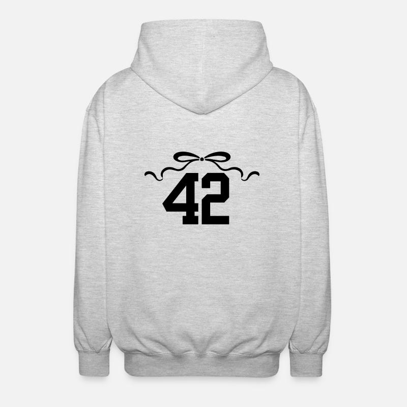 Numéro 42 noeud - 42e anniversaire - Veste à capuche unisexe - gris clair chiné