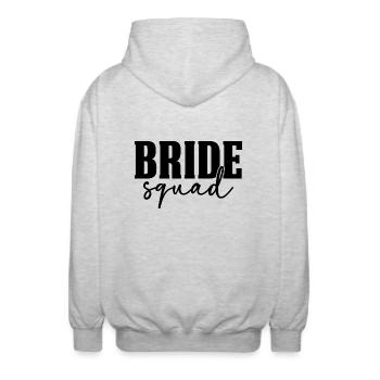 Bride Squad - Unisex Kapuzenjacke - Hellgrau meliert - Hinten - AI Model Male 185 light (185cm)