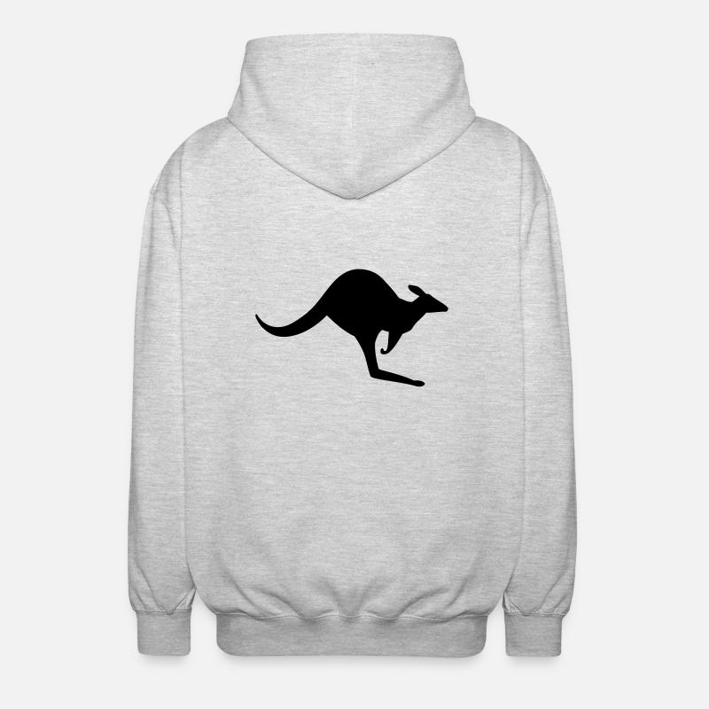 Eine australische Känguru - Unisex Kapuzenjacke - Hellgrau meliert