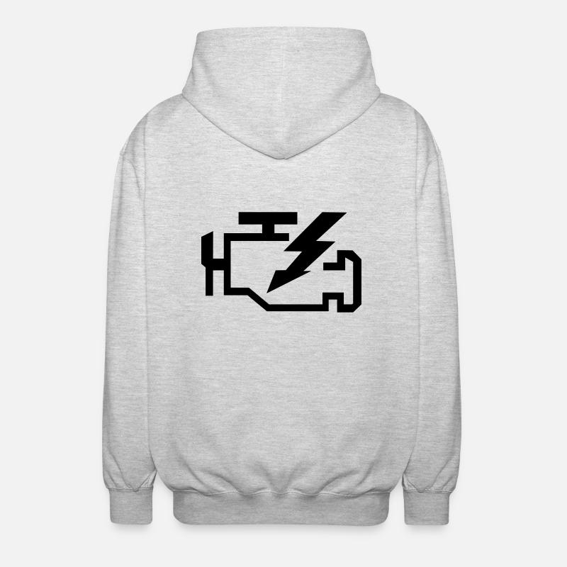 Check Engine - Unisex Kapuzenjacke - Hellgrau meliert