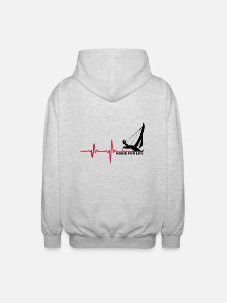 Hobie for Life - Unisex Kapuzenjacke - Hellgrau meliert