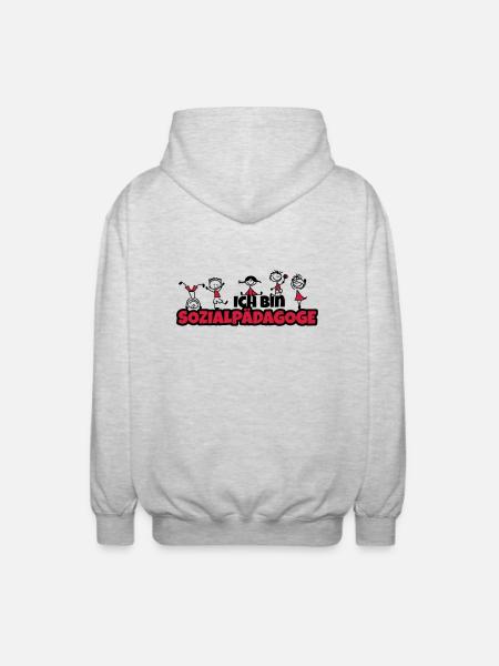 ich bin sozialpädagoge - Unisex Kapuzenjacke - Hellgrau meliert