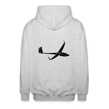ASG29 Segelflug - Unisex Kapuzenjacke - Hellgrau meliert - Hinten - AI Model Male 185 light (185cm)