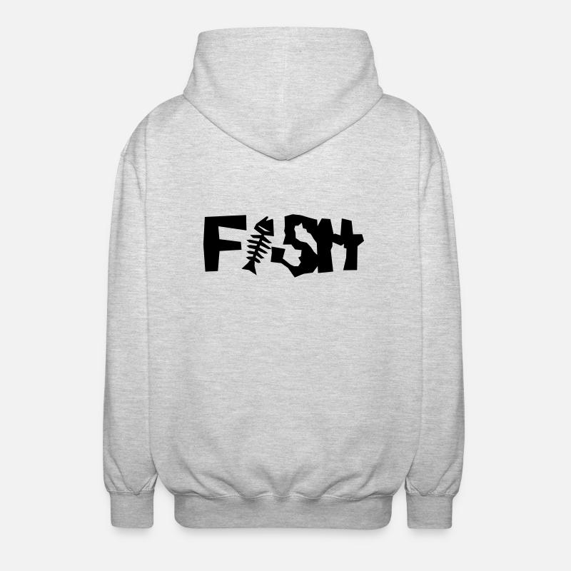 fisch - Veste à capuche unisexe - gris clair chiné