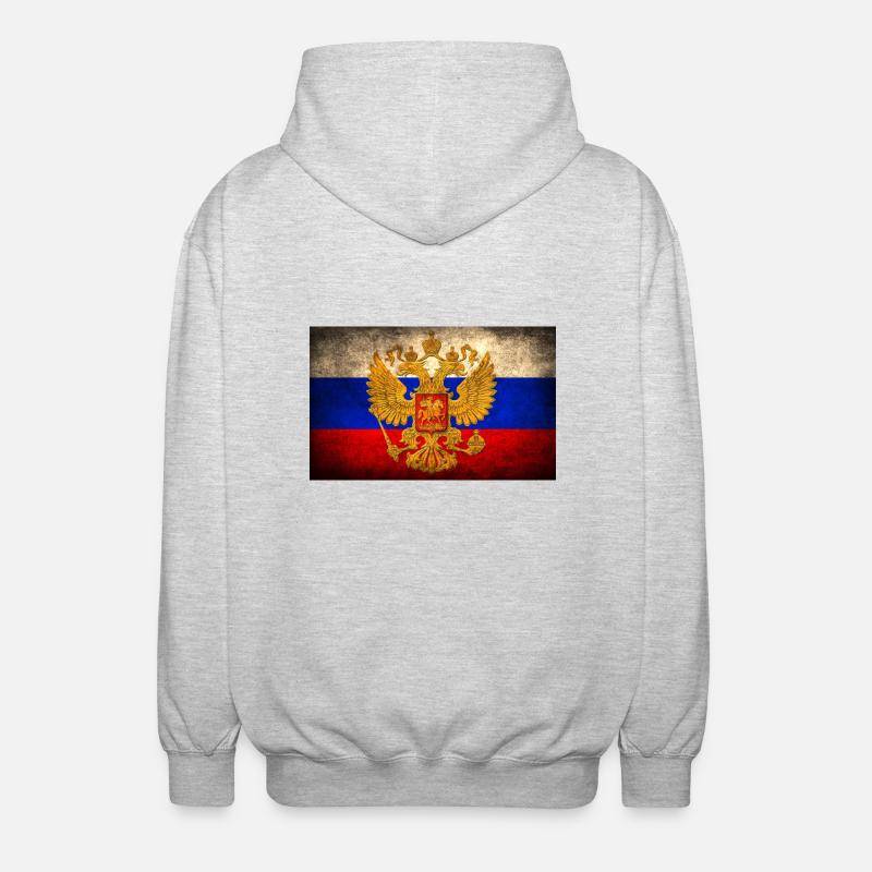 Drapeau russe - Veste à capuche unisexe - gris clair chiné