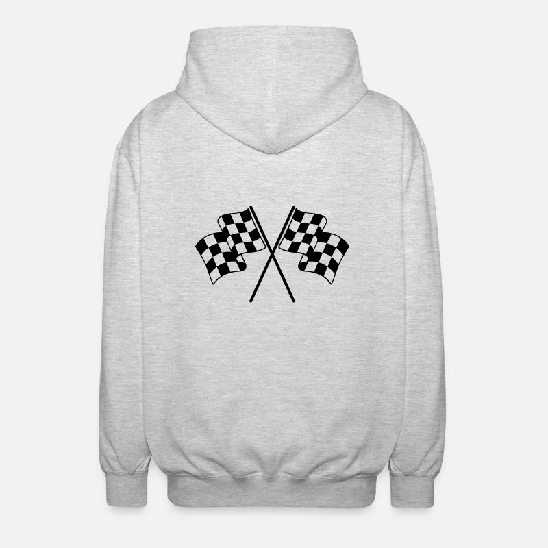 Drapeaux à Damier - Veste à capuche unisexe - gris clair chiné