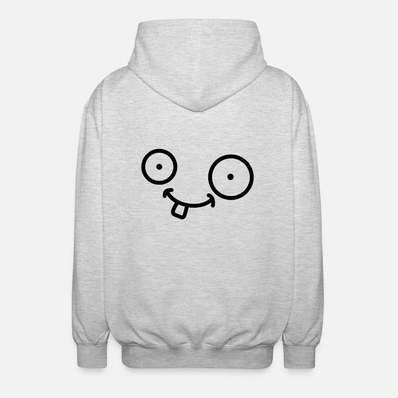 Funny Comic Face - Veste à capuche unisexe - gris clair chiné