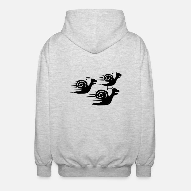 Snail Race - Unisex Kapuzenjacke - Hellgrau meliert
