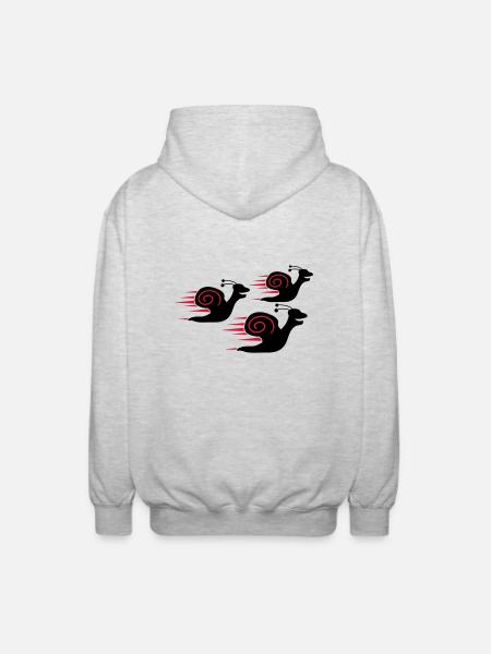Snail Race - Unisex Kapuzenjacke - Hellgrau meliert