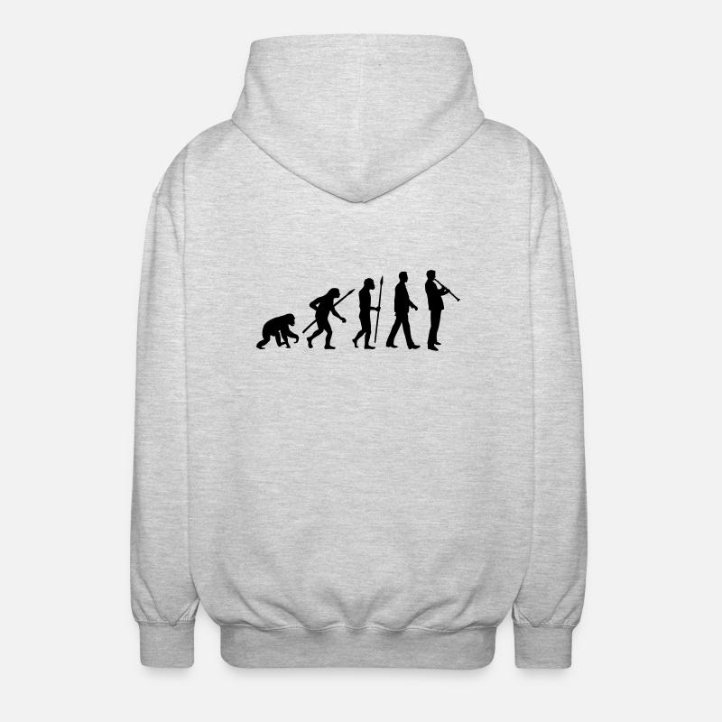 evolution_klarinette_spieler_082013_a_1c - Unisex Kapuzenjacke - Hellgrau meliert